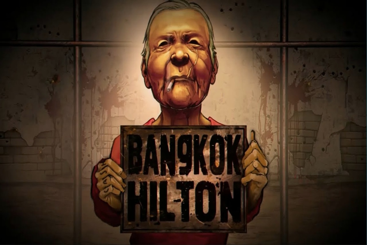 Bangkok Hilton demo slot game interface showing prison theme with inmate symbols
